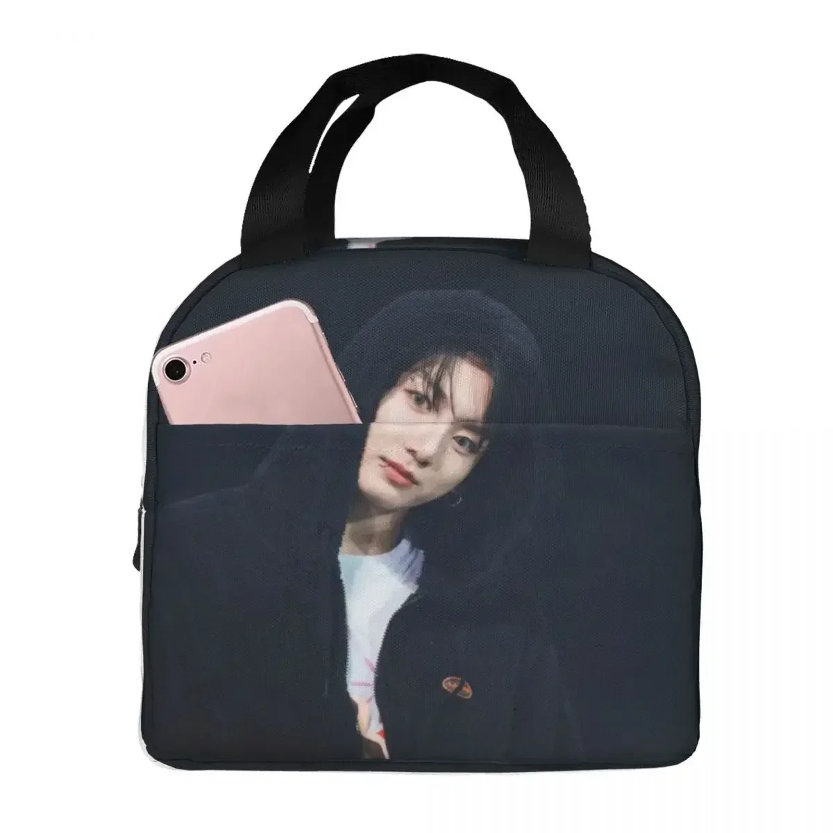 

Jungkook, изолированные сумки для обеда с концертными фотографиями, многоразовые сумки для пикника, термохолодильник, ланч-бокс, сумка для обеда для женщин, работы, детей, школы