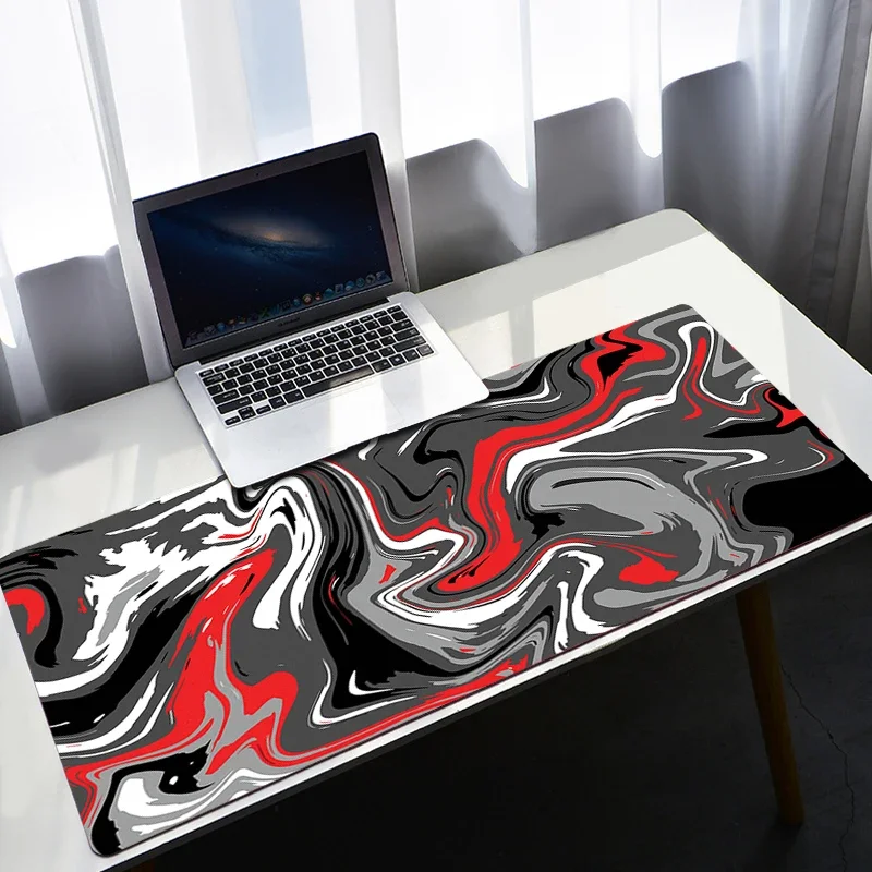 

White Black Desk Mat Art Gaming Mouse Pad Game Mats Large Office Accessories Xxl Mousepad Gamer Computer Extended Pc Deskmat