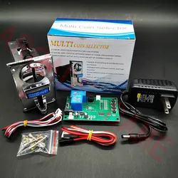 15A Timer PCB Board with 12V 2A Power adaptor and multi coin acceptor game kit for arcade game machine