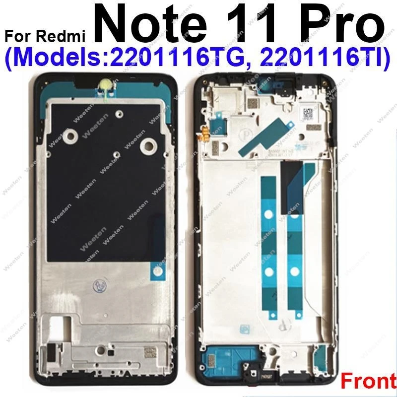 LCD Frame Cover For Xiaomi Redmi Note 11 11E 11R Pro Note 11S 11T Pro+ 5G Front LCD Frame Housing Cover Case Parts