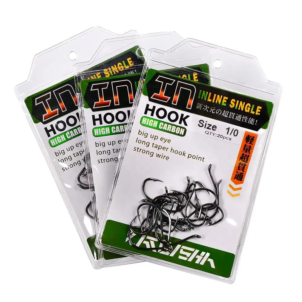 20 قطعة/الحقيبة الأخطبوط إزاحة الصيد هوك عالية الكربون الصلب دائرة السنانير المياه المالحة خطافات الصيد منقار الطعم السنانير