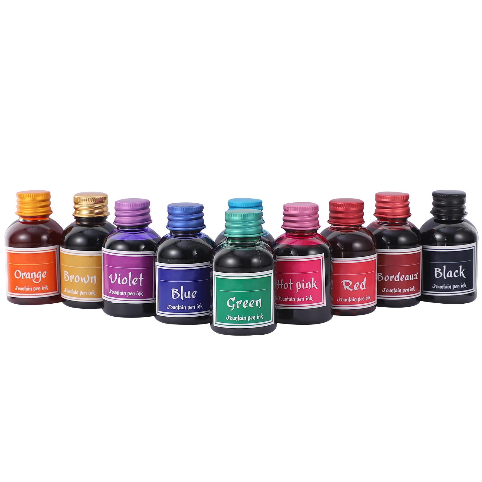 

10 Bottles Quick Drying Ink for Fountain Pens Non Carbon Calligraphy Drawing Black Color Great Gift Graduation Birthdays Special