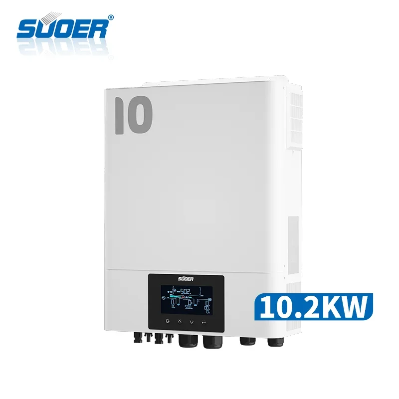 2024 Wholesale 10KW 10.2KW Single Phase Solar Hybrid Inverter MPPT Controller AC Inverter for House 230VAC 60Hz Output Frequency