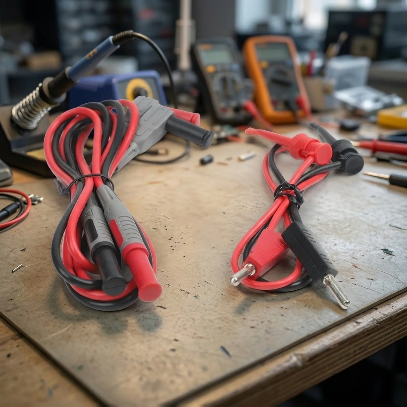 High Accuracy Multimeter Test Cables With Replaceable Probes And For Alligator Clips Nickel Plated Copper 4mm Banana For Electr