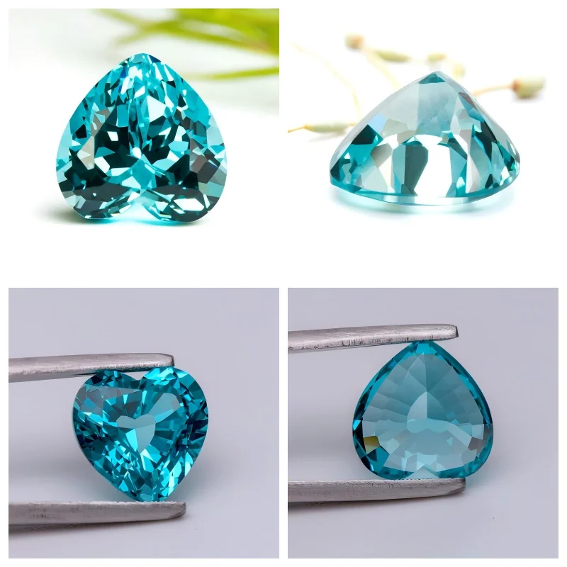 مختبر نمت الياقوت Paraiba القلب قطع سحر Diy مواد صنع المجوهرات المتقدمة تحديد شهادة AGL #5
