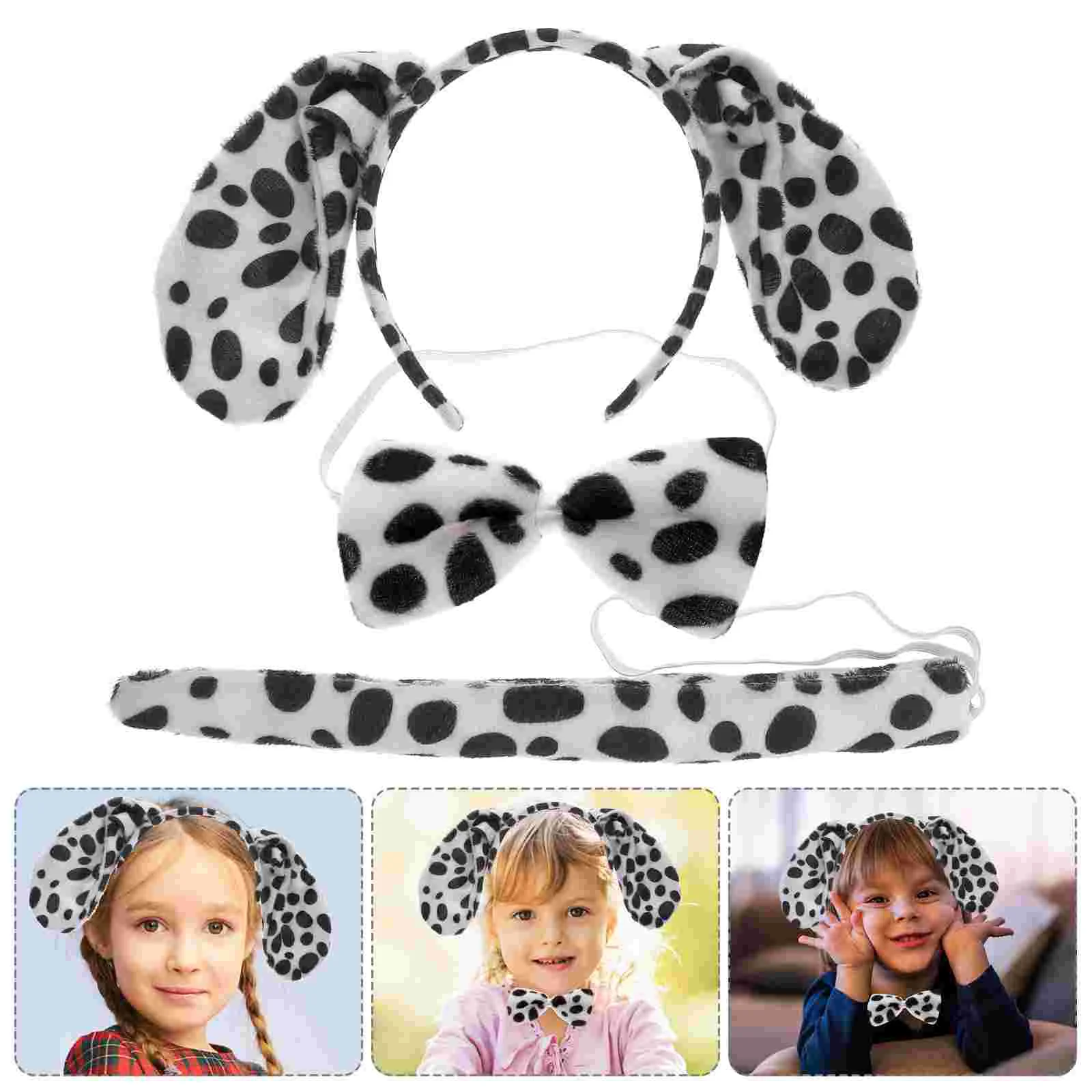 2 Sets for Kids Animal Headband Tail Halloween Costume Child Dalmatian Adult Baby Costumes