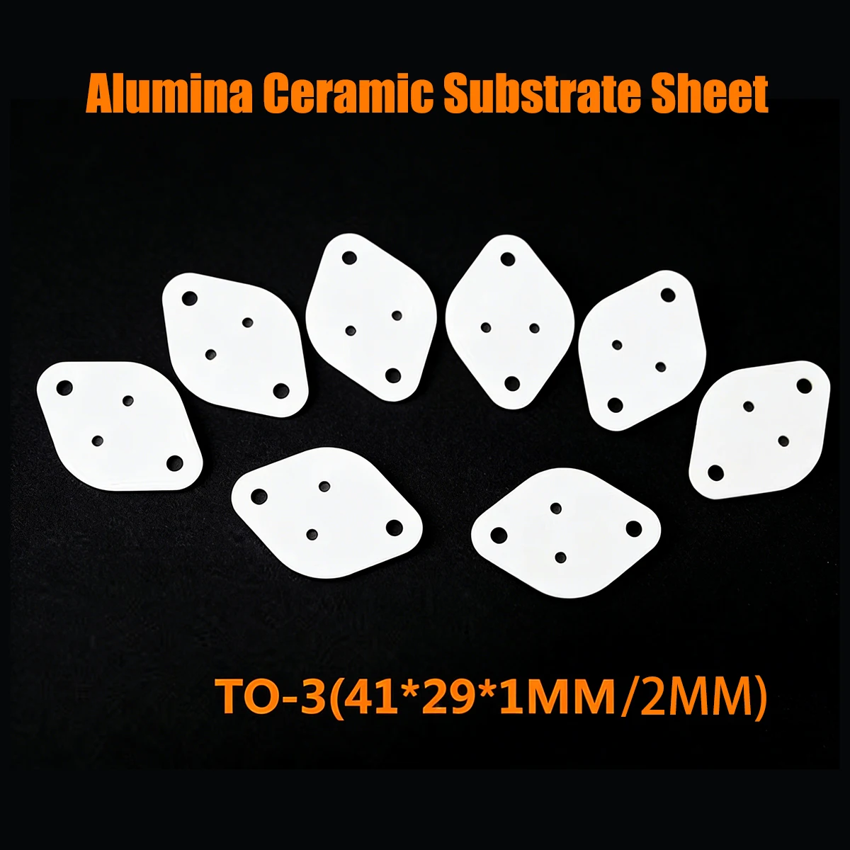 

41x29x1mm/2mm TO-3 Aluminum Oxide Ceramic Insulator Pad High Thermal Conductivity Heat Sink Shim for Transistor