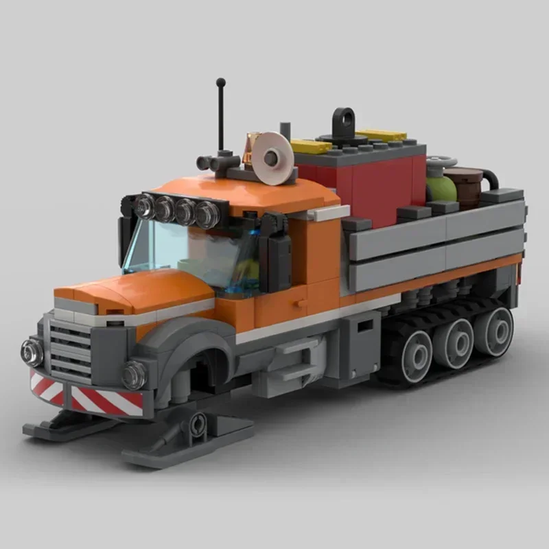 Modelo de carro de cidade moc tijolos de construção ártico meia pista telhandler tecnologia blocos modulares presente brinquedos de natal conjuntos diy montagem