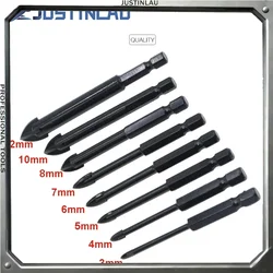 JUSTINLAU Glass Tile Drill Bits Set Tungsten Carbide Tipped Spear Head Ceramic Tile Marble Mirror Drill Bits 3/4/5/6/7/8/10/12mm