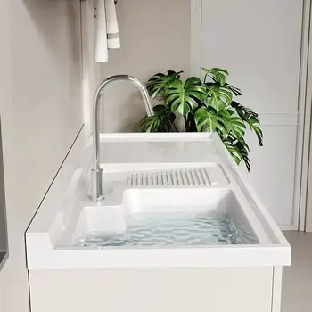 Pračka balkon integrovaná skříňka kombinovaná voštinová hliníková skříňka na prádlo umyvadlo na prádlo významné 6 nejlepší prodej skříňka pračky - №3