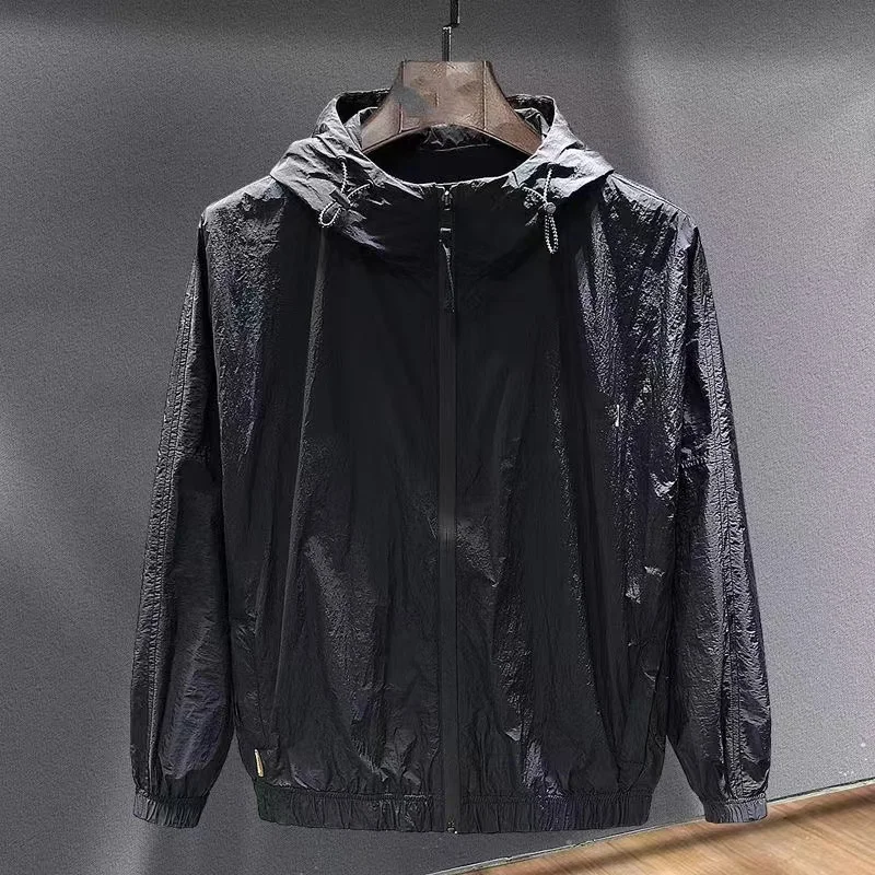 Spring Summer Quick Dry Lightweight Casual Hooded Men's Sun Protection Jacket Outdoor Ultra Light Anti-Uv Outerwear