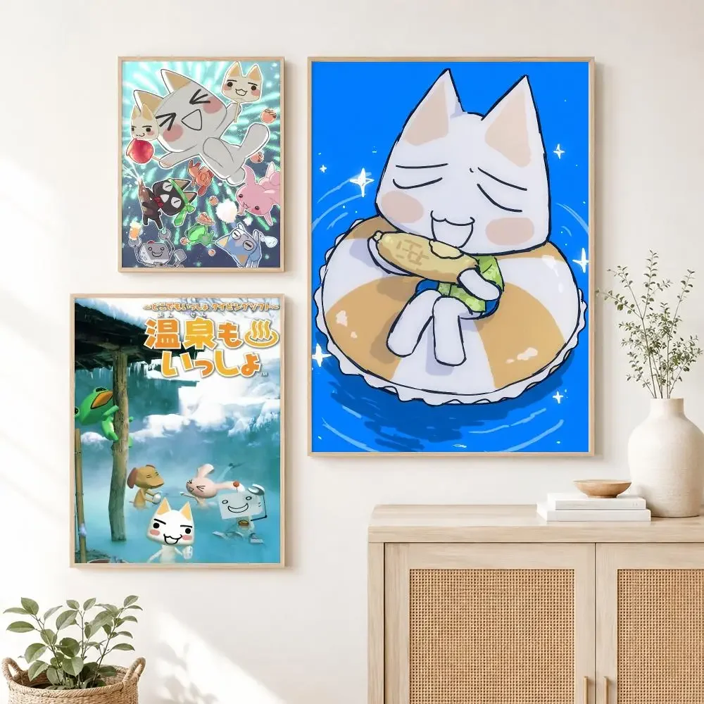 Classic Anime Inoue T-Toro CUTE Cat Hot Classic Movie Poster Self Adhesive Wall Art Decor for Bedroom Living Room Office Home