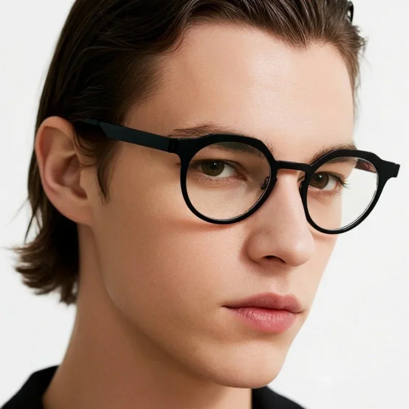 النظارات اليدوية خمر نظارات بمادة الخلات إطارات مستديرة الرجال النساء مصمم العلامة التجارية أزياء خمر FocusAid النظارات #4