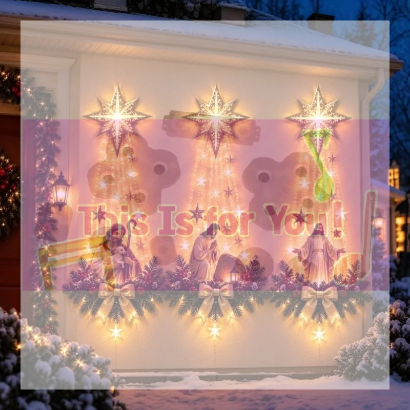 【MA】Wall Mounted Lighted Wall Decoration Warm White Lights Christmas Theme Style Light-emitting Birth Scene Wall Decoration