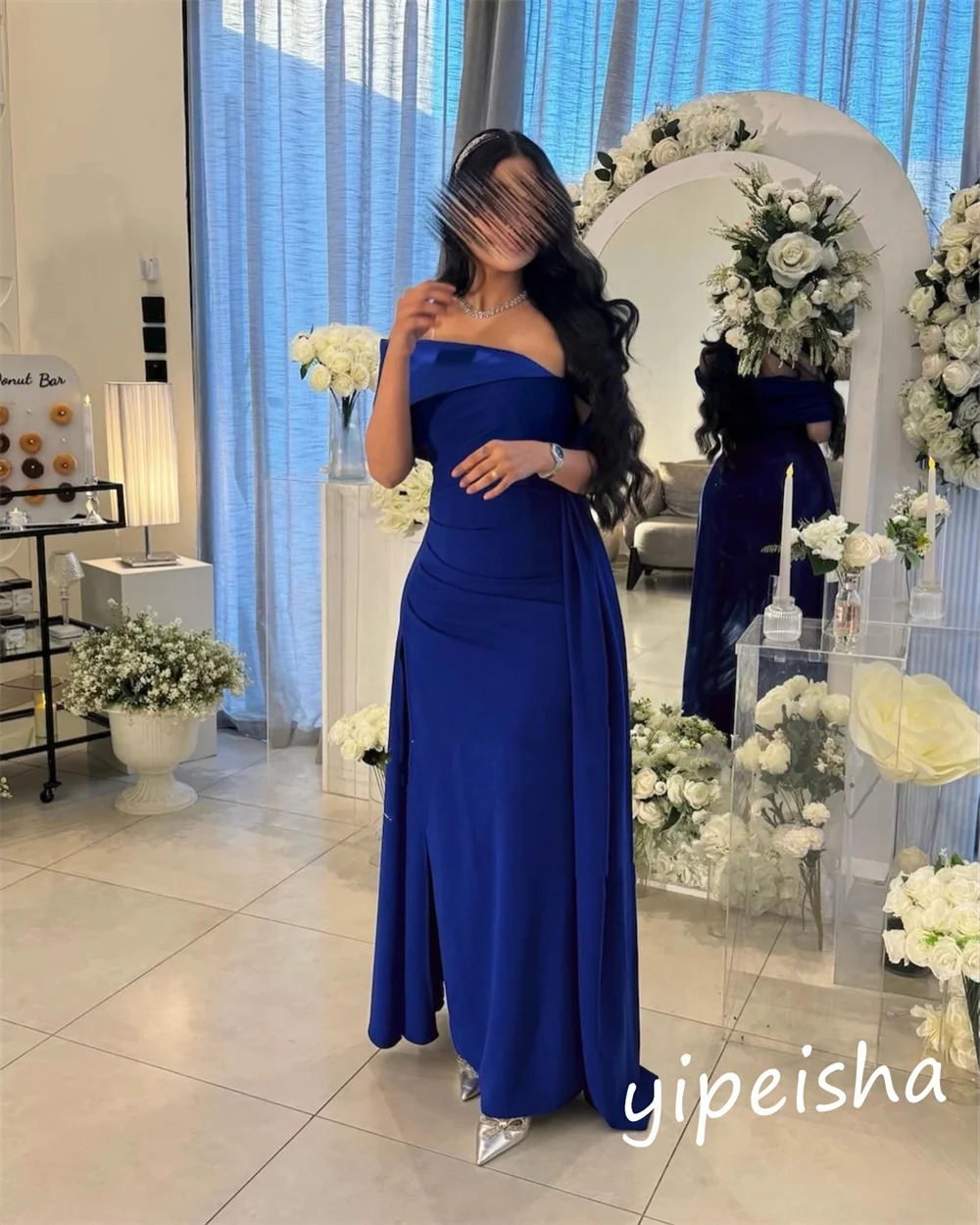 Evening  Ball  Saudi Arabia  Satin Draped Clubbing A-line One-shoulder Bespoke Occasion Gown Long es 