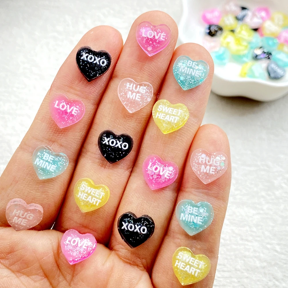 Nail Art Love - 새로운 레진 소재의 미니 만화풍 하트