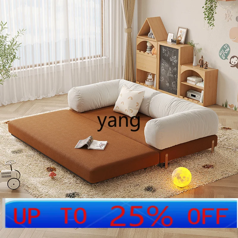 

LTT double sofa bed folding telescopic dual-purpose retro living room study color matching fabric sofa