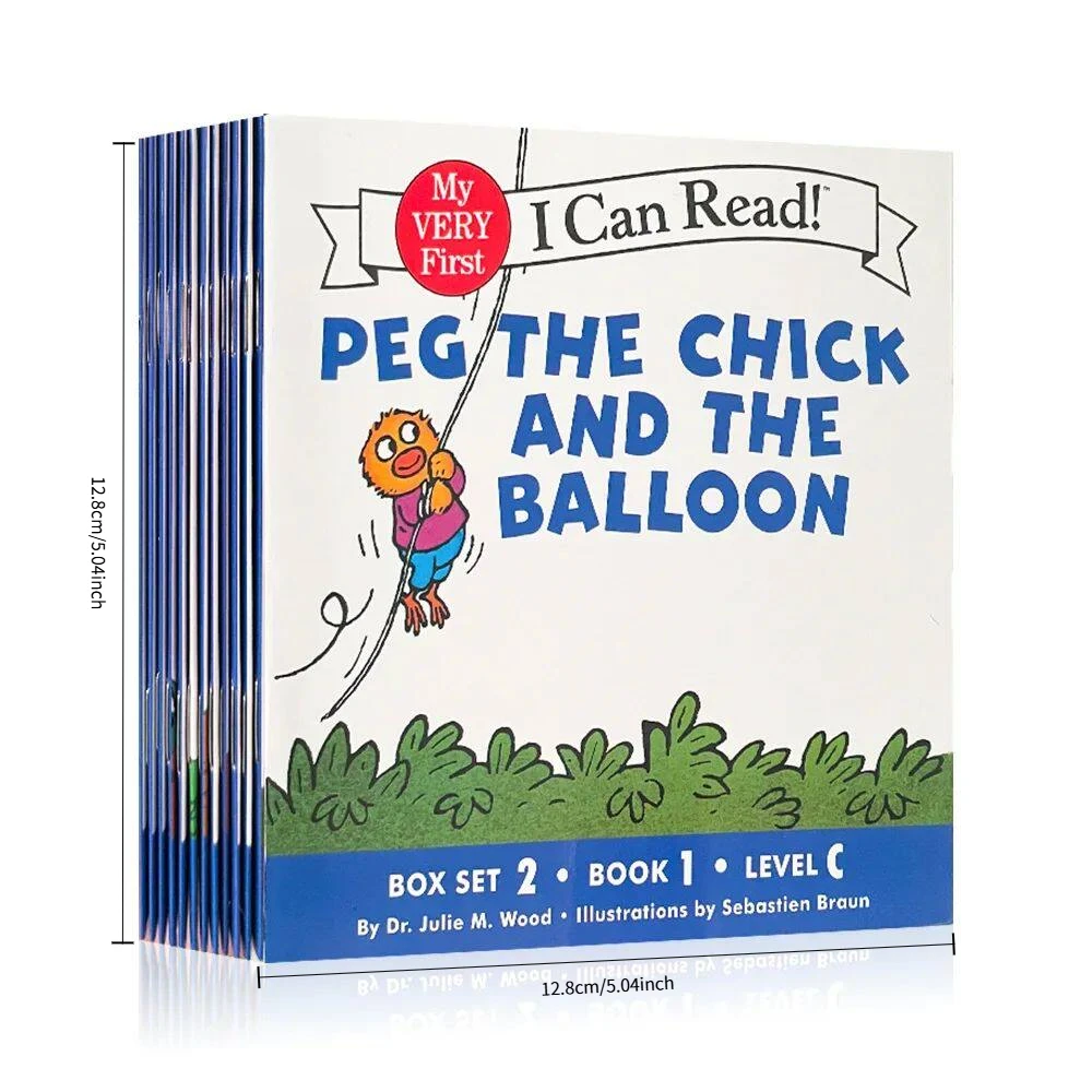 12 Books Set I Can Rea Chick Series, Mini Portable English Picture Books, Kids Storybooks, Early Reading Training Materials