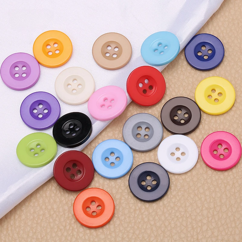 5PCS Colorful Resin DIY Buttons with Wide Edges and Four Holes for Shirts, Suits and Jackets Sewing Supplies