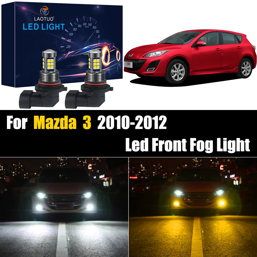 

2pcs Car LED Front Fog Light 9006 HB4 Lamp For MAZDA 3 2010 2011 2012 auto bulb Accessories 12v