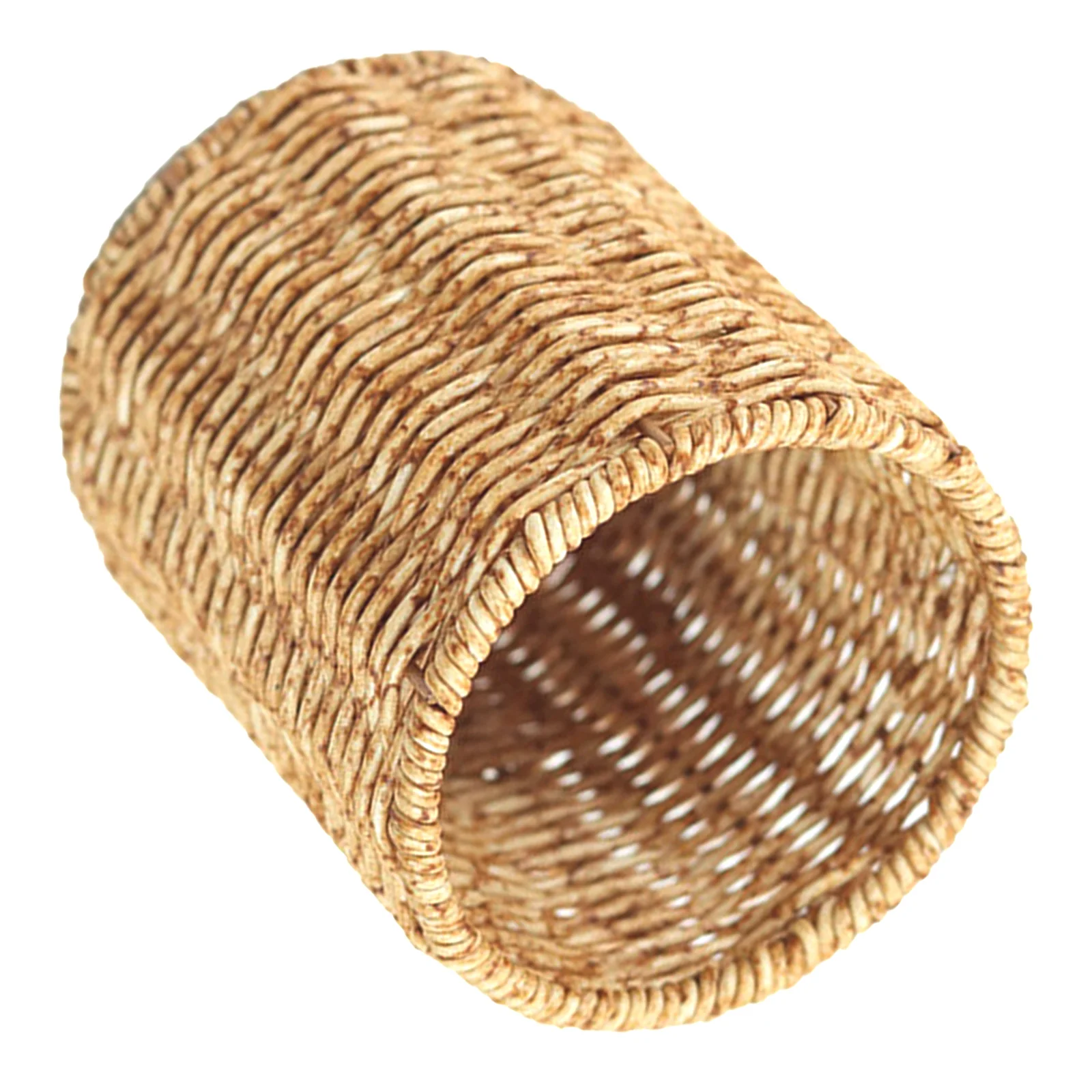 Woven Pencil Holder Simulated Rattan Pen Pot Desktop Organizer For Office Desk Stationery Container Large Capacity Brush