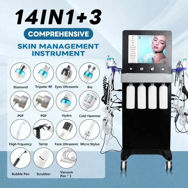 

18 in 1 Ultrasonic Skin Scrubber Face Spatula Pore Cleaner Blackhead Remover EMS Facial Lifting Device Home Use Beauty Machine