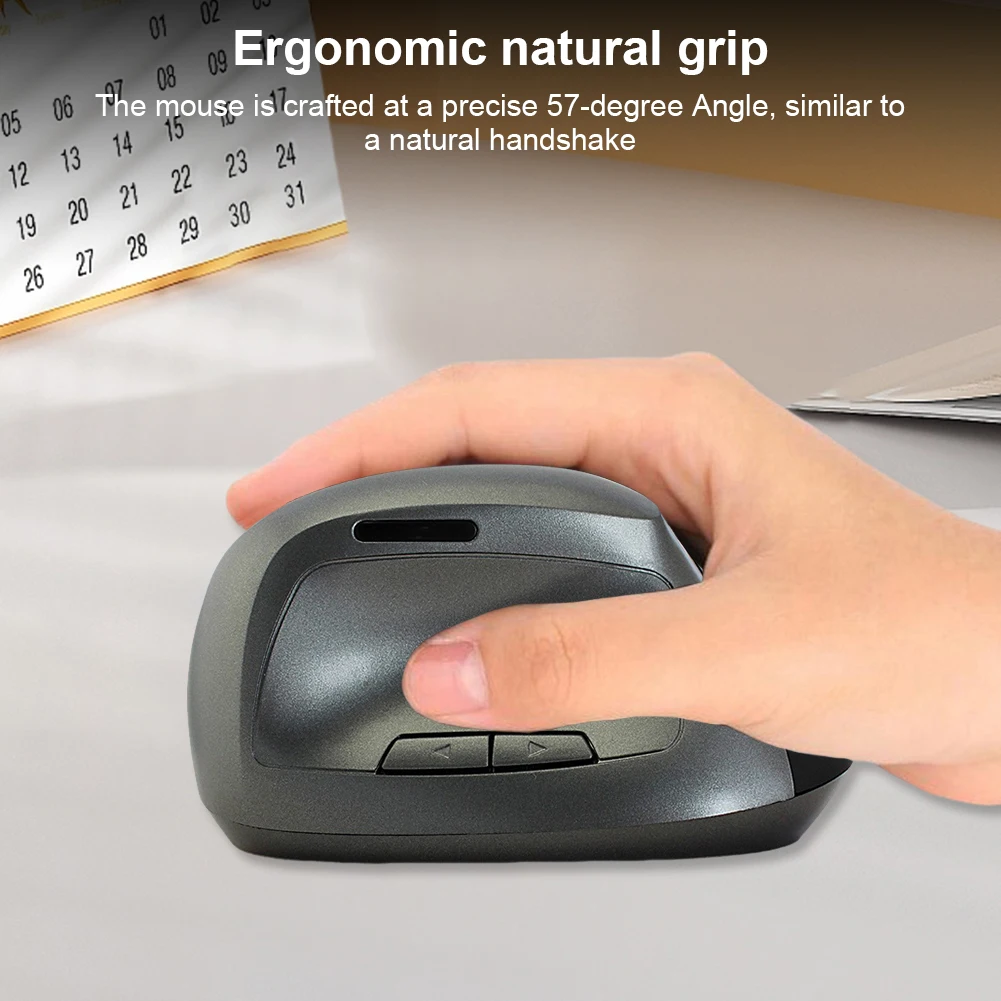 Mouse ergonomico verticale 2.4G con ricevitore USB Mouse ottico ergonomico verticale wireless 6 pulsanti per laptop PC desktop MacBook