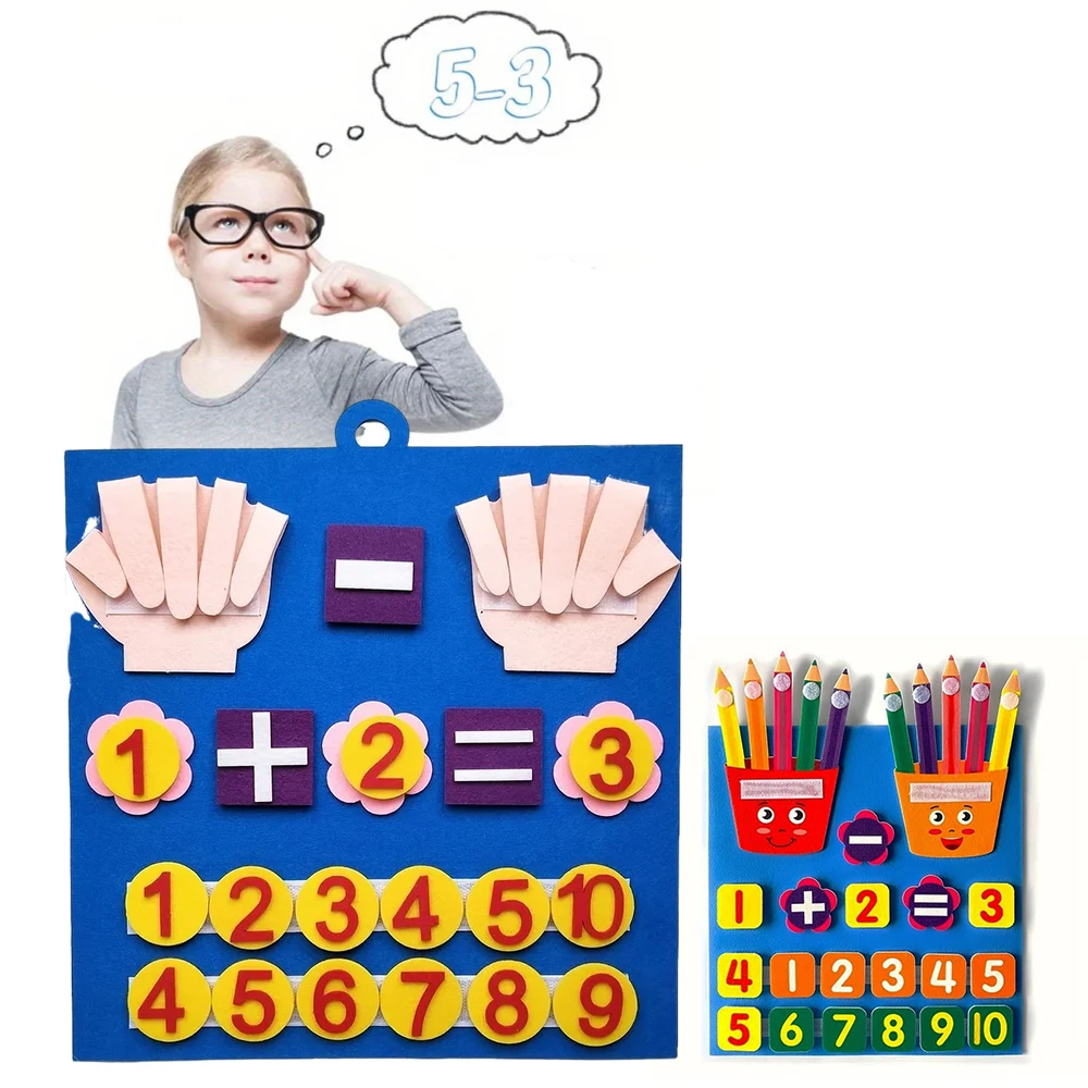 Felt Early Education Toys Digital DIY Addition And Subtraction Practice Toddler Teaching Aids Finger Digital Early Education