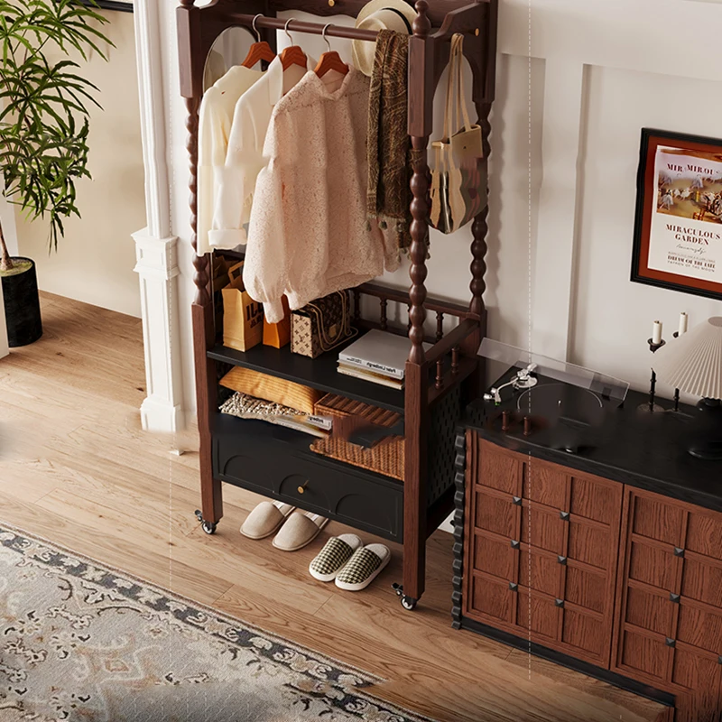 Luxury Minimalist Coat Racks Wardrobes Organizer Wooden Wall Cabinet Coat Racks Hanging Cabinet Arara De Roupa Home Furniture image 2