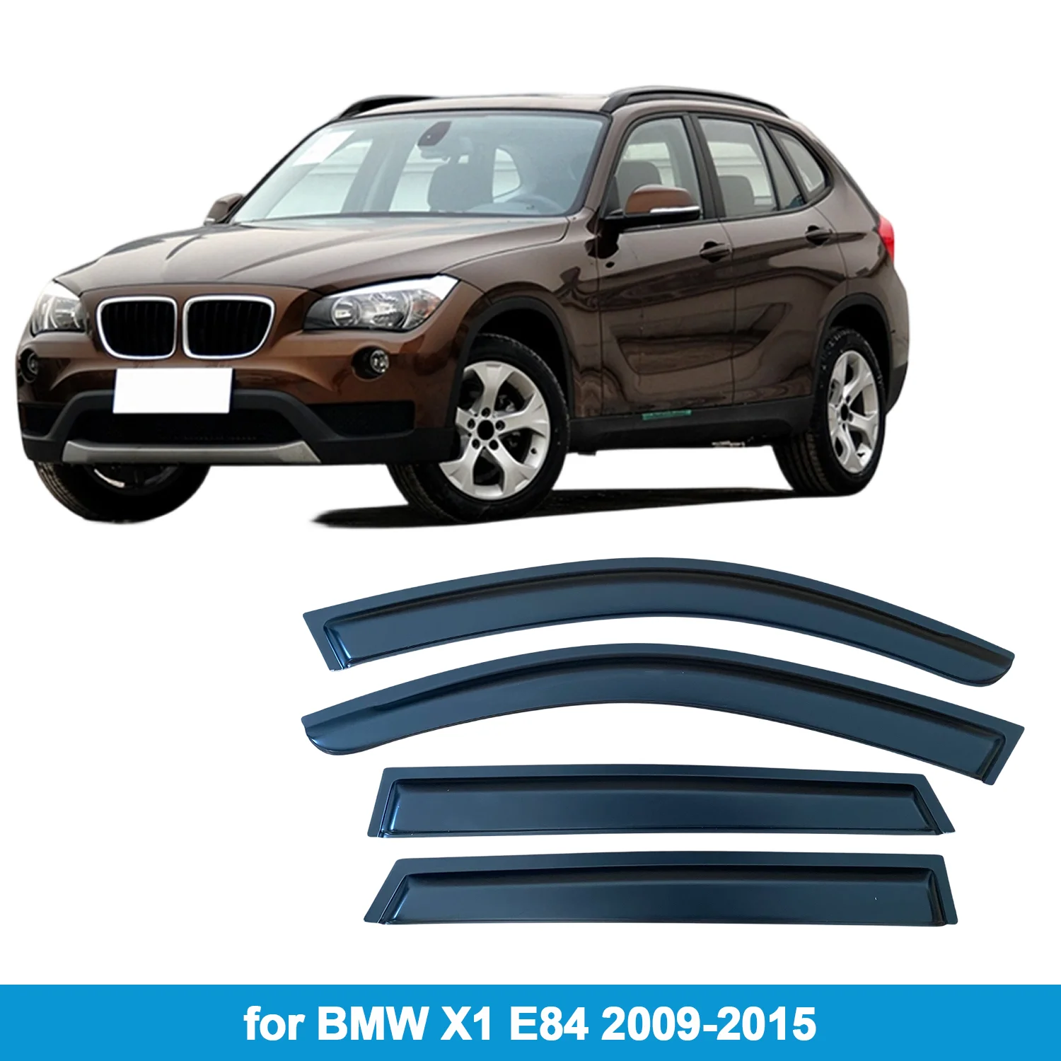 

Для BMW X1 E84 2009-2015 автомобильный козырек для бокового окна, козырек для двери, защита от ветра и дождя, аксессуары, лента для наружного крепления