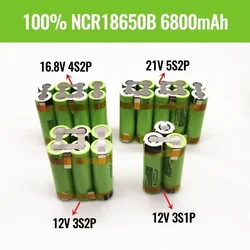 New Original 3S1P-5S2P 12V 16.8V 21V 25V Battery Pack NCR18650B 6800mah 20A Discharge Current for Shura Screwdriver Battery