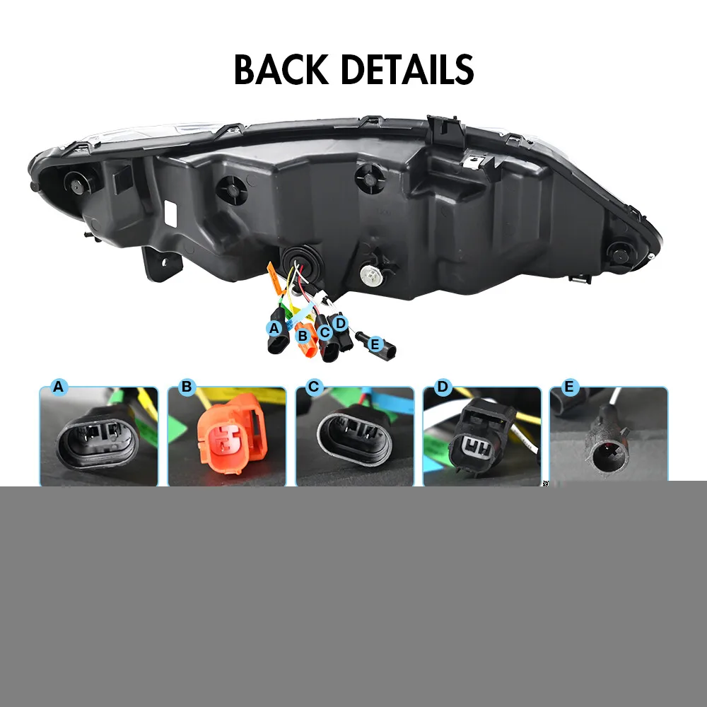 1 زوج جهاز عرض (بروجكتور) ليد المصابيح الأمامية صالح هوندا سيفيك سيدان 2006-2011 الجبهة رئيس مصابيح DRL كشافات الملحقات #5