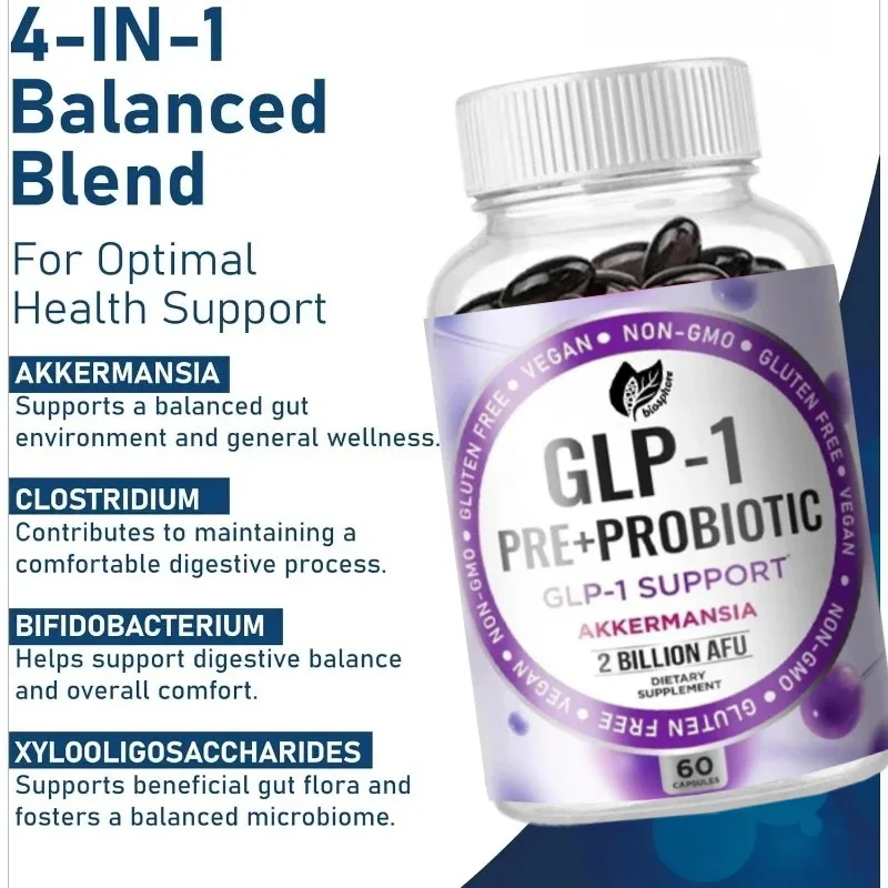 GLP-1 مكمل البروبيوتيك البريبيوتيك مع كبسولات Akkermansia Muciniphila لهضم الأمعاء ودعم تنظيف الكبد #2