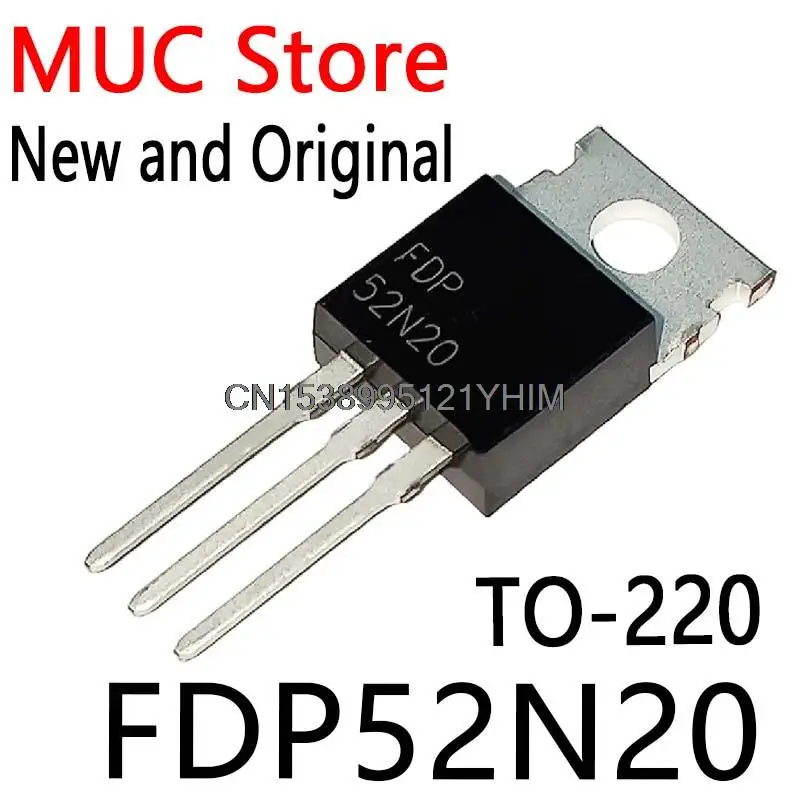 10PCS New and Original  TO-220 52N20 N 52A 200V FDP52N20