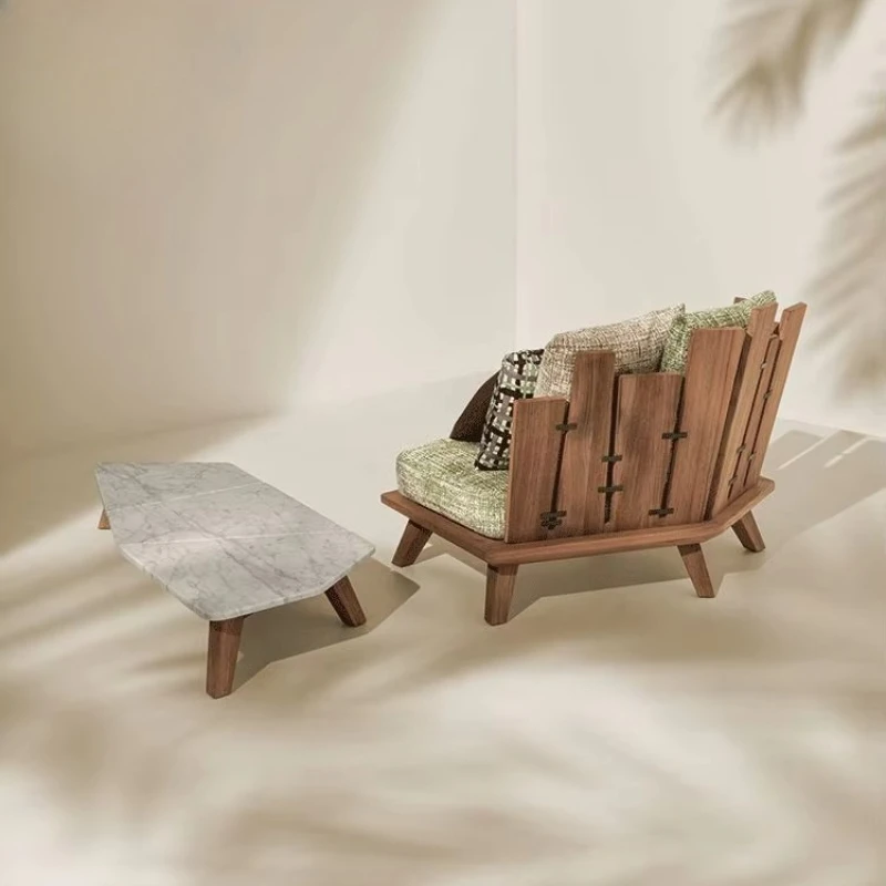 

Modern solid wood furniture teak sofa set living room home bar sofa