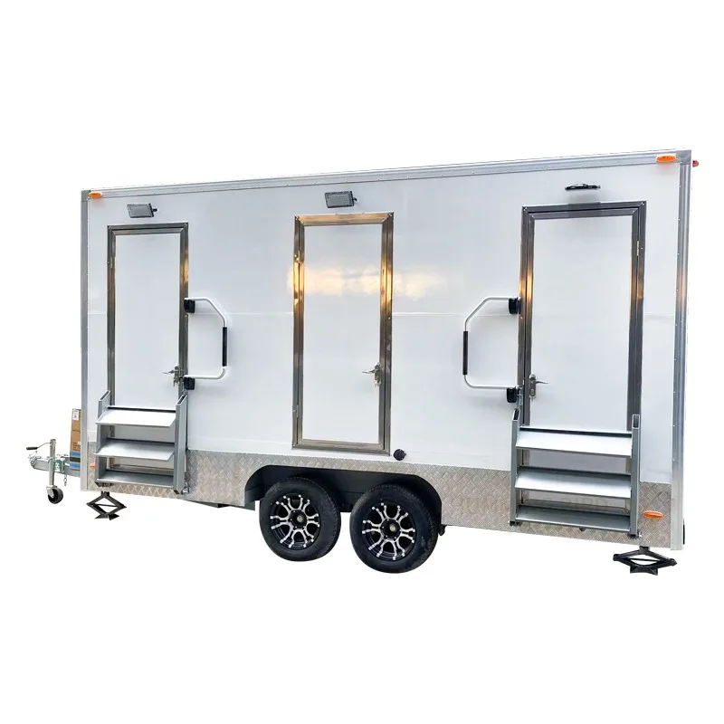 Luxury portable toilet sliding door outdoor shower room bathroom portable shower toilet trailer