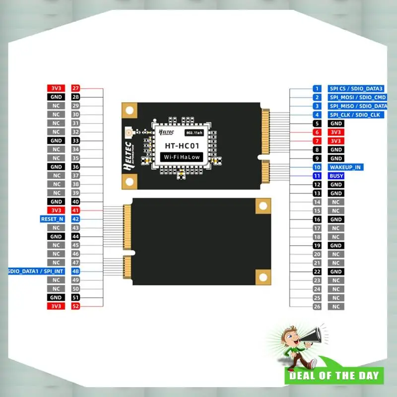 24-часовая доставка H ELTEC AUTOMATION HT-HC01P Halow Module Wi-Fi Mini Pcie Interface Встроенный с традиционной сеткой Wi-Fi Ethernet