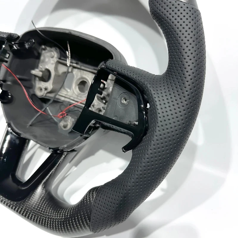 

Suitable Matte Carbon Fiber Steering Wheel Challenger Durango 300 SRT Hellcat - Performance Upgrade Aut