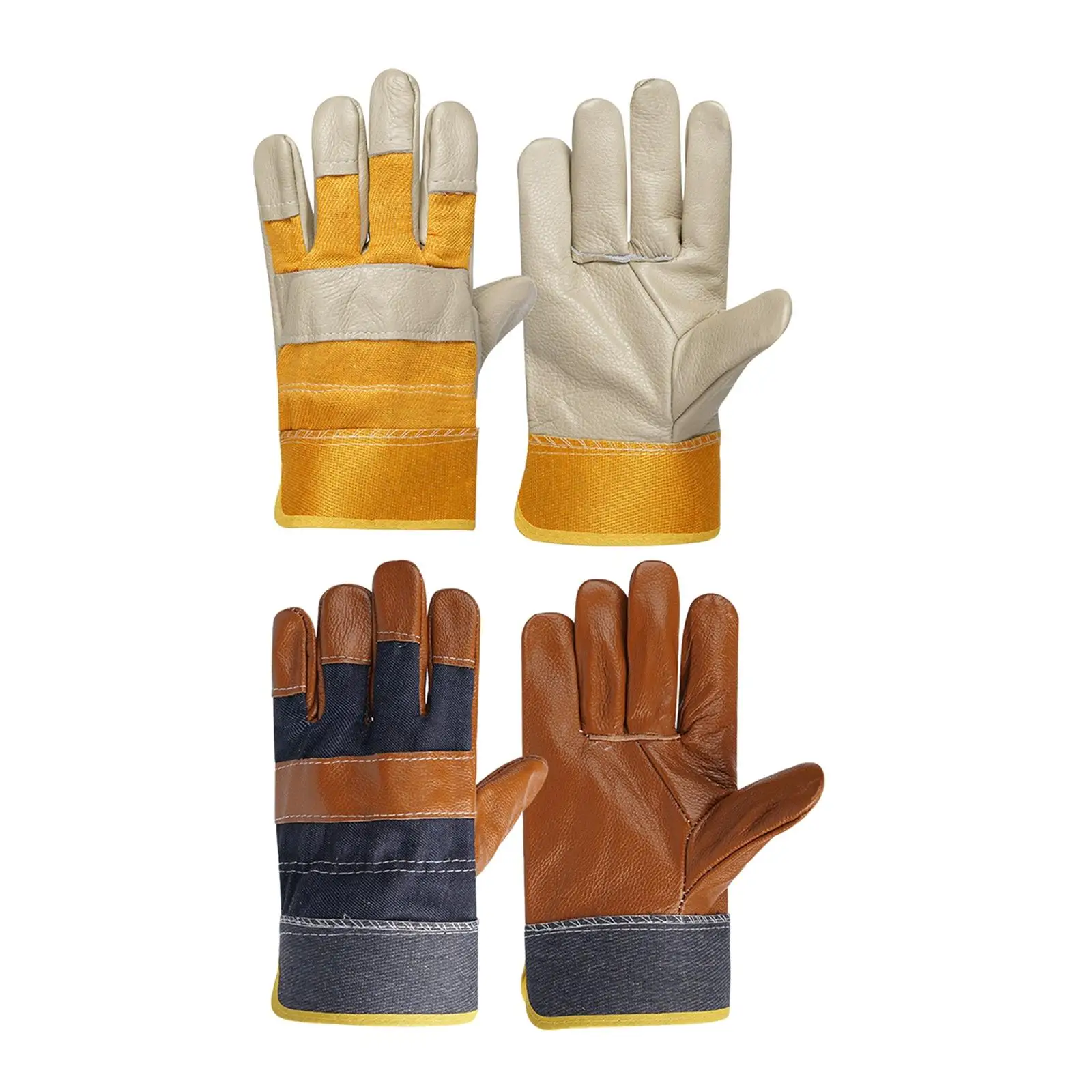 Cowhide Welding Work Gloves Fireproof Protective Gloves Heat Resistant Welding Accessories for Furnace, Baking, Stove, Welding