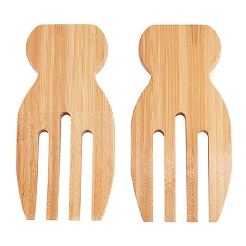 Bamboo Salad Hands Natural Bamboo Rice Spoon Non-Stick Soup Unpainted Wooden Salad Spoon Stirring Fork Wooden Utensils Durable