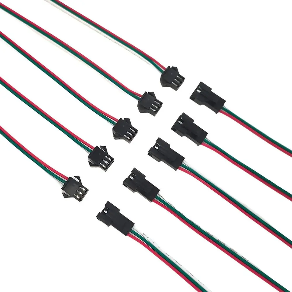 5PCS PVC SM3P Terminal Connection Wire Male Female Connector Flexible Wire Servo Extension Cable Tinned Copper Lock Connector