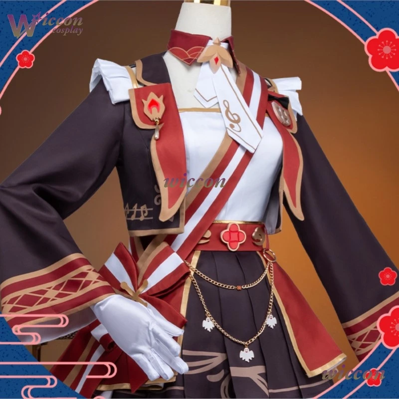 ksha/ Genshin Impact FES HuTao Cosplay-Outfit im antiken chinesischen Stil, Geister-Themen-Spieluniform, Cosplay-Kostüm, Halloween-Party