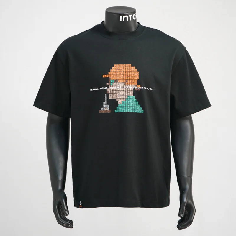 تي شيرت مطبوع إبداعي بأكمام قصيرة للرجال 2025 اتجاه جديد فضفاض برقبة دائرية لملابس الرجال الصيفية