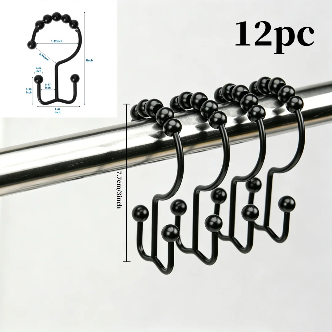 Black Stainless Steel Shower Hooks 11