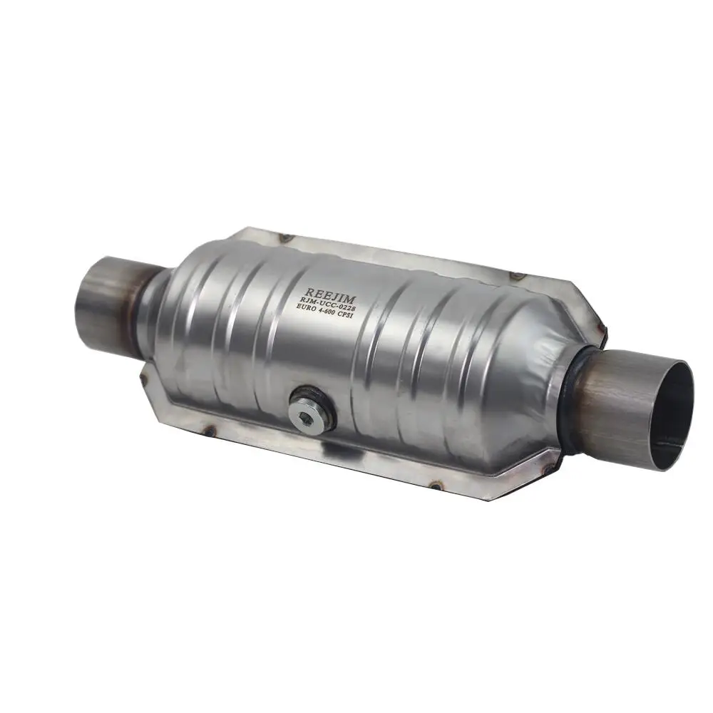 2'' 2.25'' 2.5'' Inlet Three Way Round Universal Catalytic Converter With 600 cpsi Ceramic Catalyst  Euro 4 Euro IV