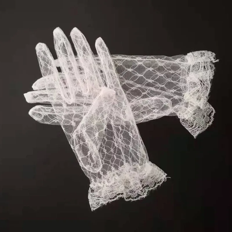 

Sexy Lingerie Uniform Temptation Mesh Jacquard Mittens Lace Gloves Wedding Dress Decorative Gloves Wholesale