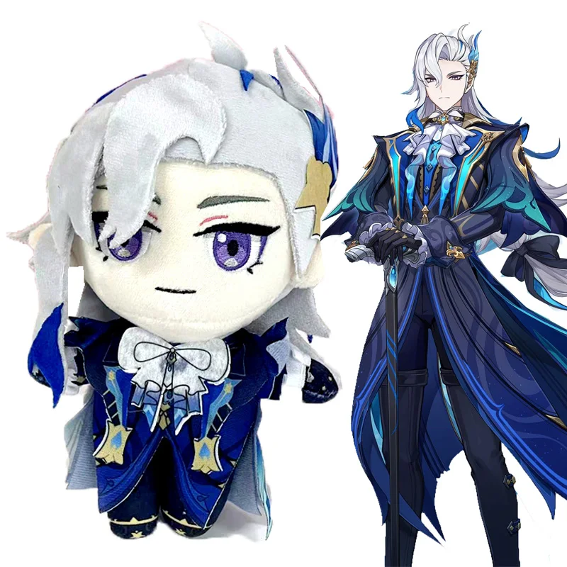20cm Genshin Impact Neuvillette Plush Toy Stuffed Doll Soft Pillow Cushion Wriothesley Furina Lyney Arlecchino Fan Birthday Gift