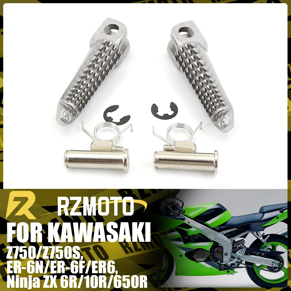 Front Foot Rests Pedal Bracket Assembly Kit For KAWASAKI Ninja ZX6R/ZX10R/650R Z750S Z1000SX Motorcycle Folding Parts