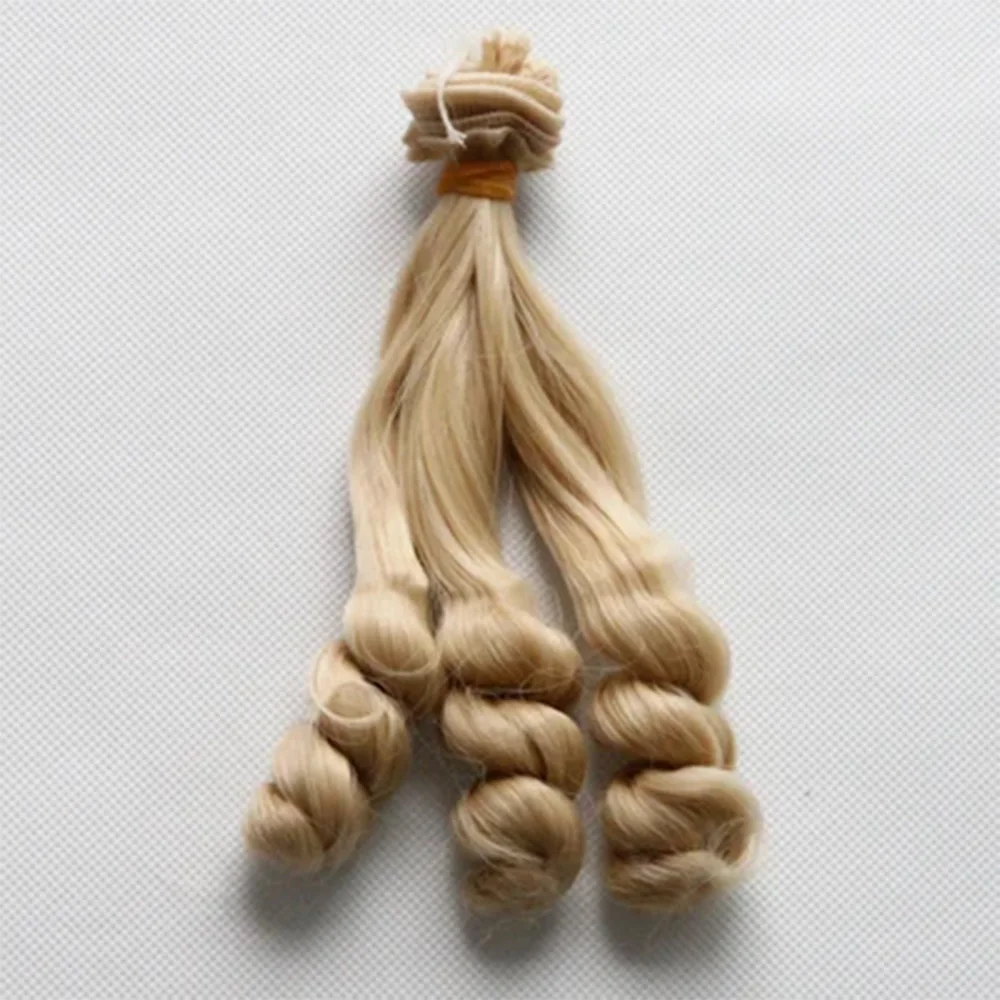 15 cm x 100 cm Curly doll wig fits 1/3 1/4 1/6 BJD DIY brown linen coffee black brown natural color high temperature hair for do