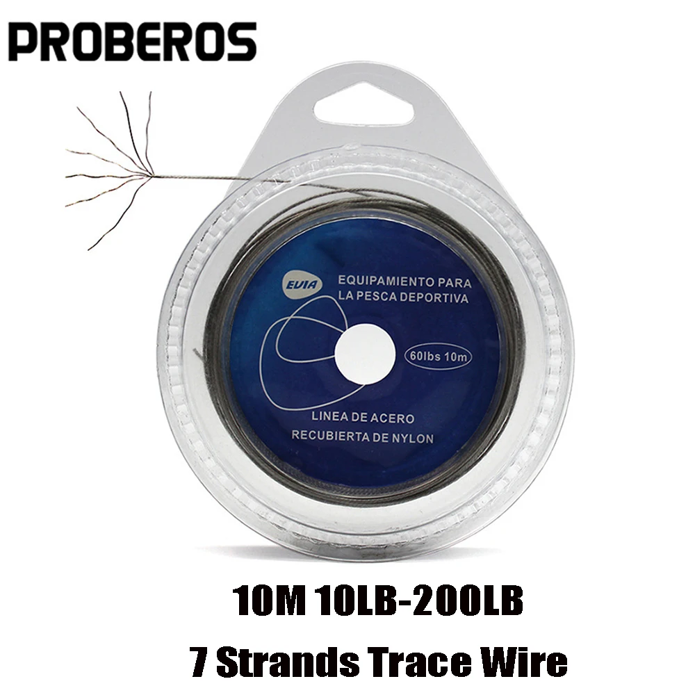 10LB-120LB 10M 7 Strands Fishing Line Bite Resistant Line DIY Braided Steel Wire Coating Jigging Fish Trace Sea Fishing Rigs